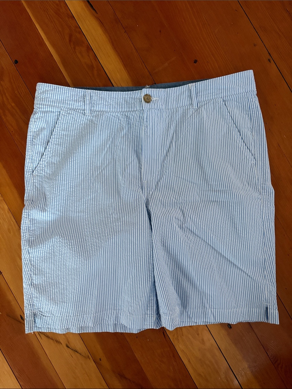 L.L. Bean Blue and White Striped Shorts